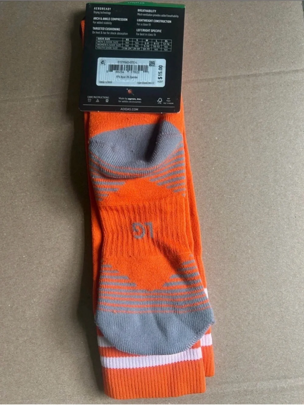 adidas Orange & Gray Athletic Crew Socks - Men's